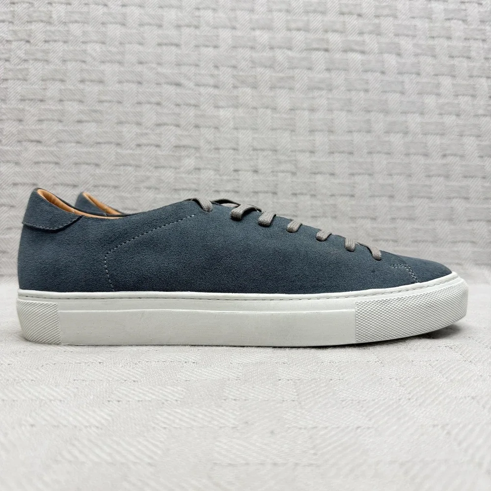 Beckett Simonon Reid Shoes Mens Size 8.5 Blue‎ Suede Low Top Casual Sneakers